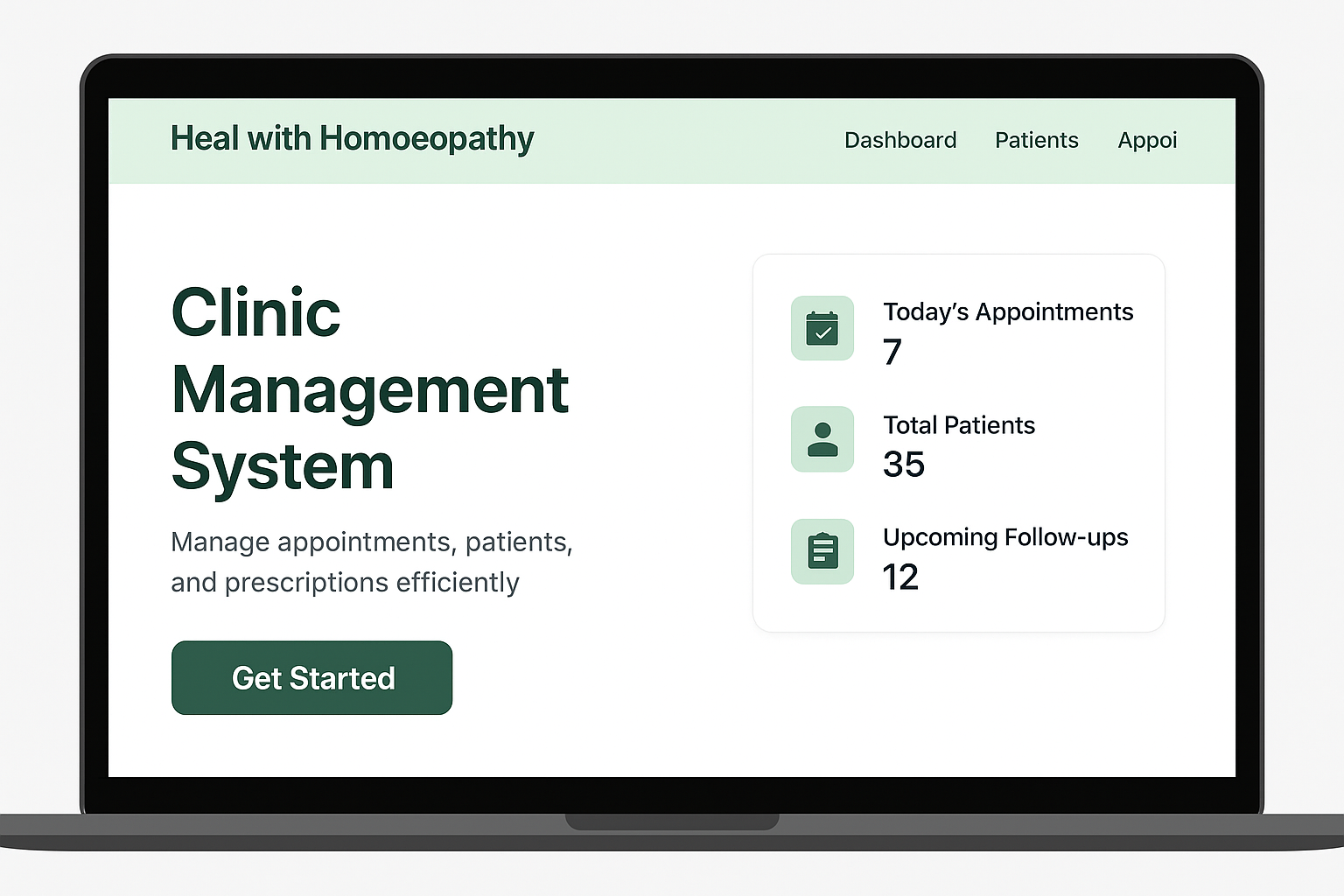 Clinic Management Django Screenshot